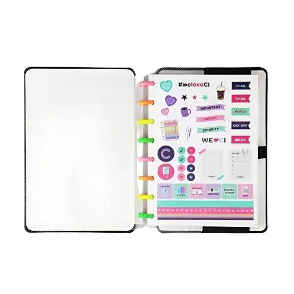 Caderno Inteligente Lets Glitter Neon Black Medio 80 Folhas - Image 2