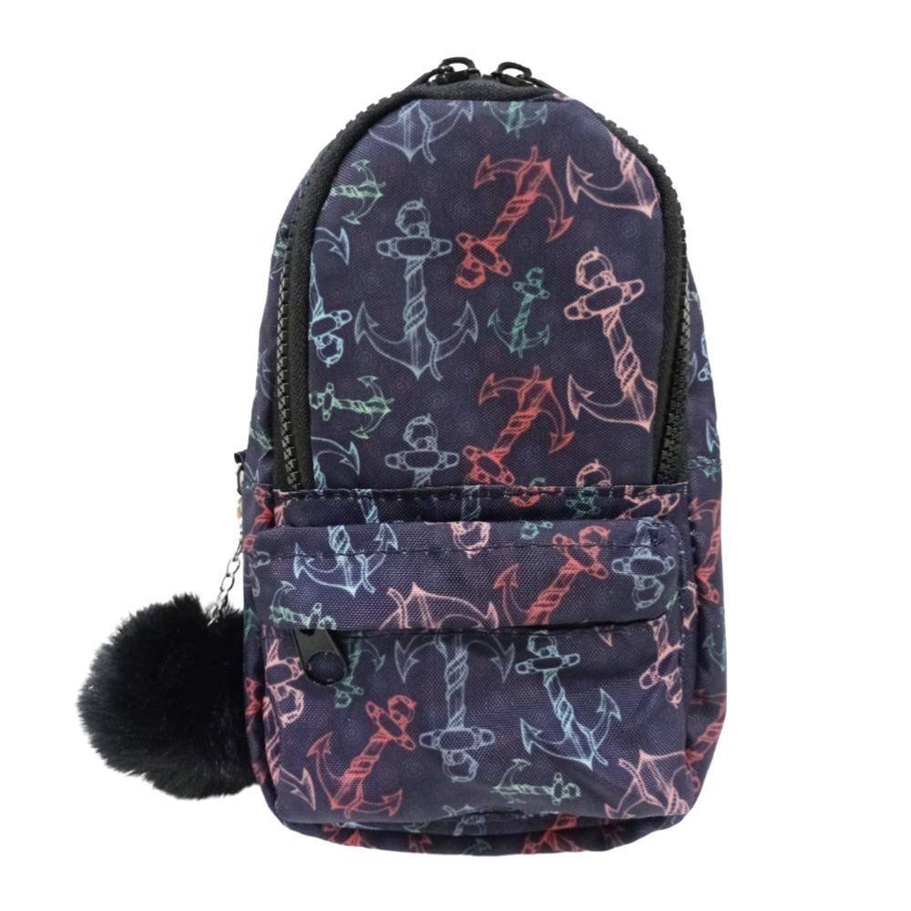 Estojo Escolar Daterra Mini Mochila Com Alca Ancora Preto