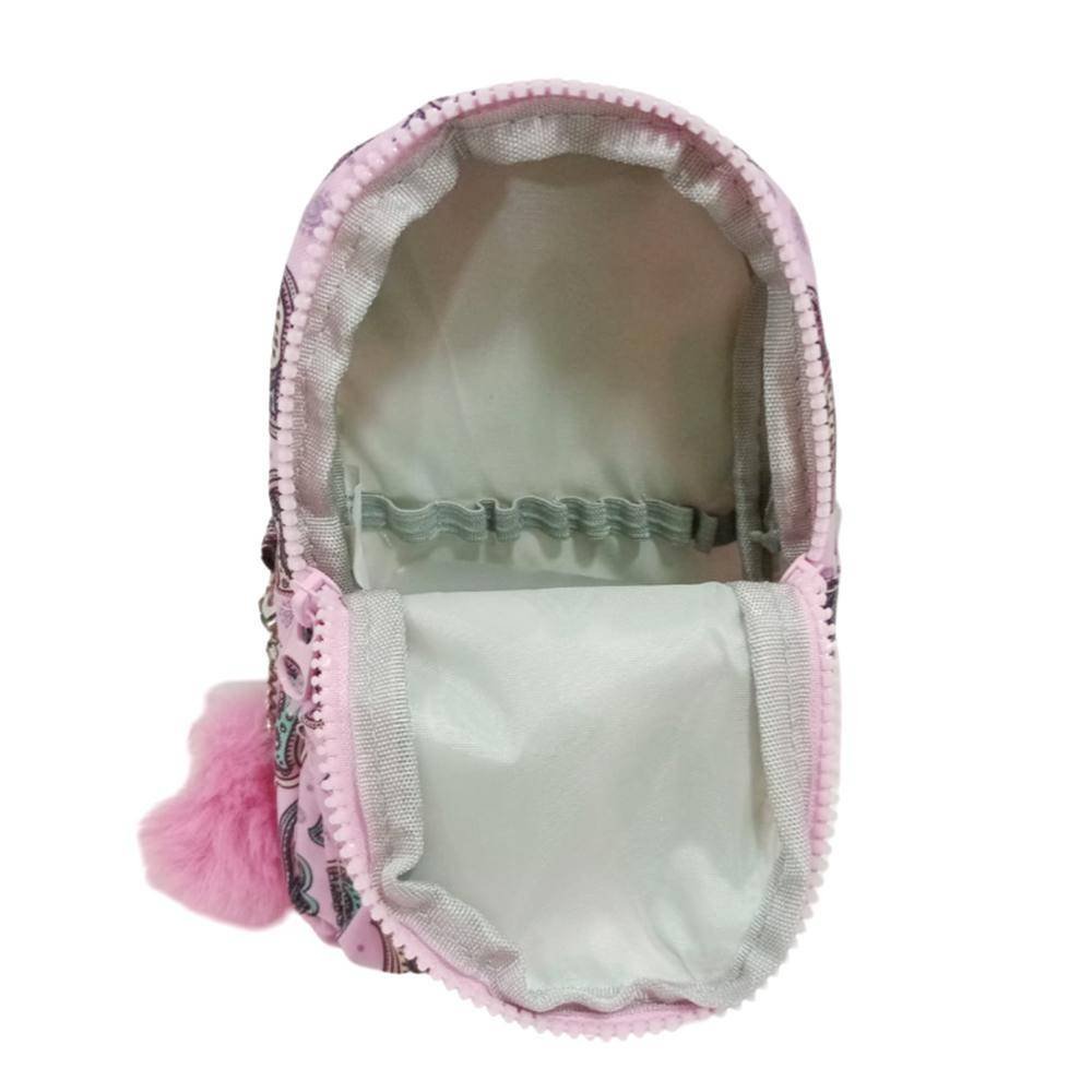 Estojo Escolar Daterra Mini Mochila Com Alca Geruza Rosa - Imagem 4