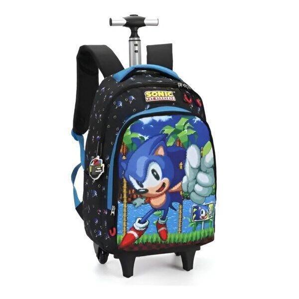 Kit Mochila De Rodinha Com Alca Sonic +Lancheira +Estojo - Imagem 2