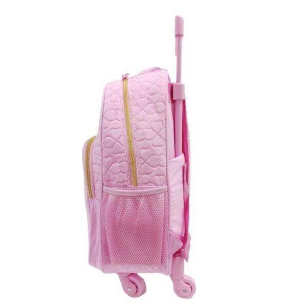 Kit Mochila De Rodinha E Alca +Lancheira +Estojo Box Rosa - Imagem 3