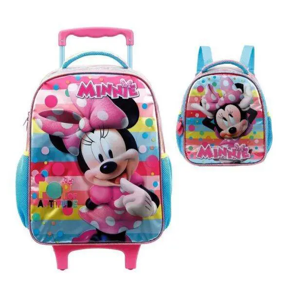 Kit Mochila De Rodinha Minnie S 16 + Lancheira 11440