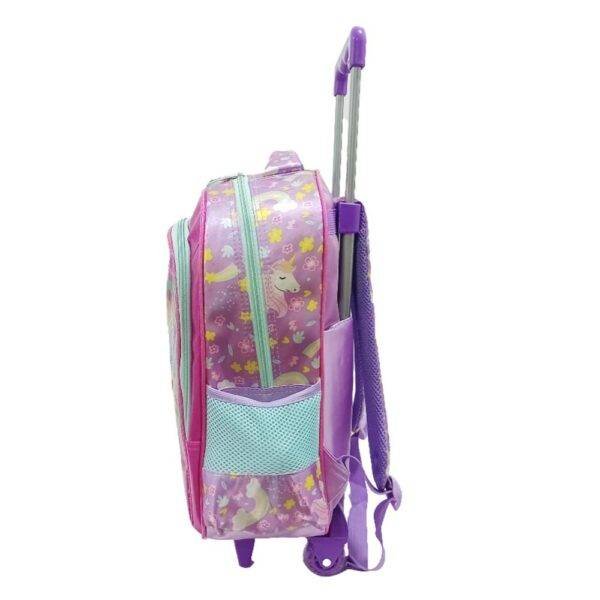 Kit Mochila De Rodinha Unicornio Roxo +Lancheira+Estojo Yins - Image 3