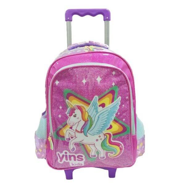 Kit Mochila De Rodinha Unicornio Roxo +Lancheira+Estojo Yins - Image 2