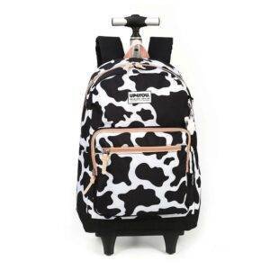 Mochila de Rodinha e Costas Juvenil Vaquinha Malhada Luxcel