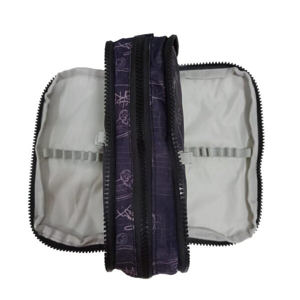 Estojo Escolar Daterra Nylon Triplo Skate Preto - Imagem 4