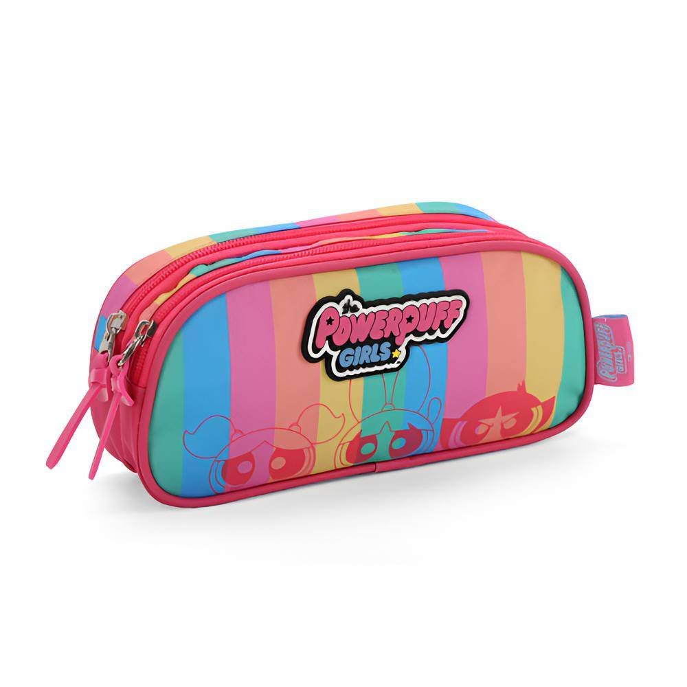 Estojo Escolar Luxcel Duplo Meninas Super Poderosas Rosa - Imagem 2