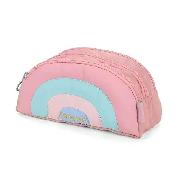 Estojo Escolar UP4YOU Triplo Arco Iris Rosa Luxcel - Imagem 2