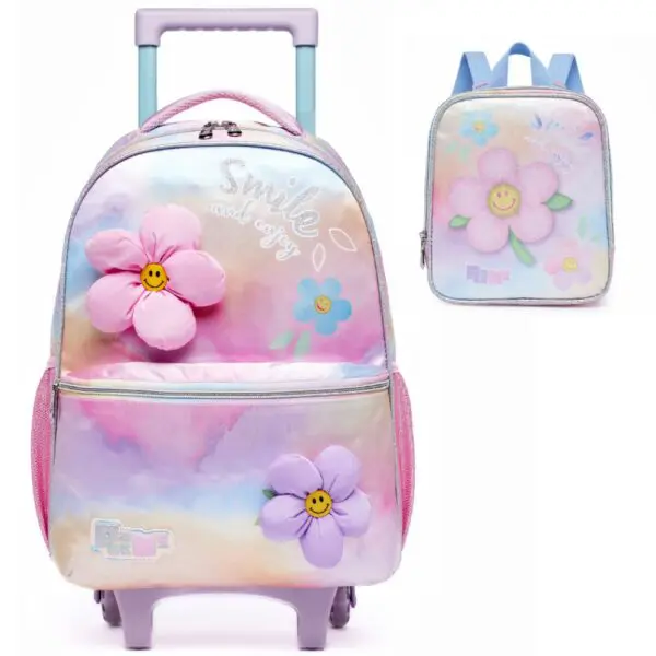 Kit Mochila de Rodinha Infantil Pack Me Daisy + Lancheira