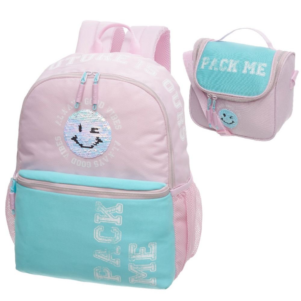 Kit Mochila de Costas Pack Me Feel Good + Lancheira
