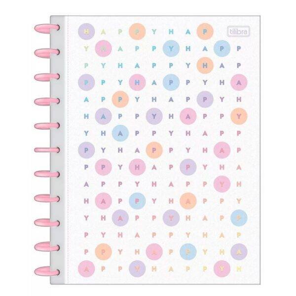 Caderno Universitario Tilidisco Tilibra Happy 10x1 160Folhas