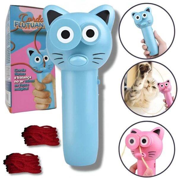 Gatinho Com Corda Flutuante Azul Toyng - Imagem 3