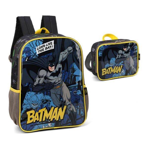 Kit Mochila De Costas Batman E Viloes + Lancheira Luxcel