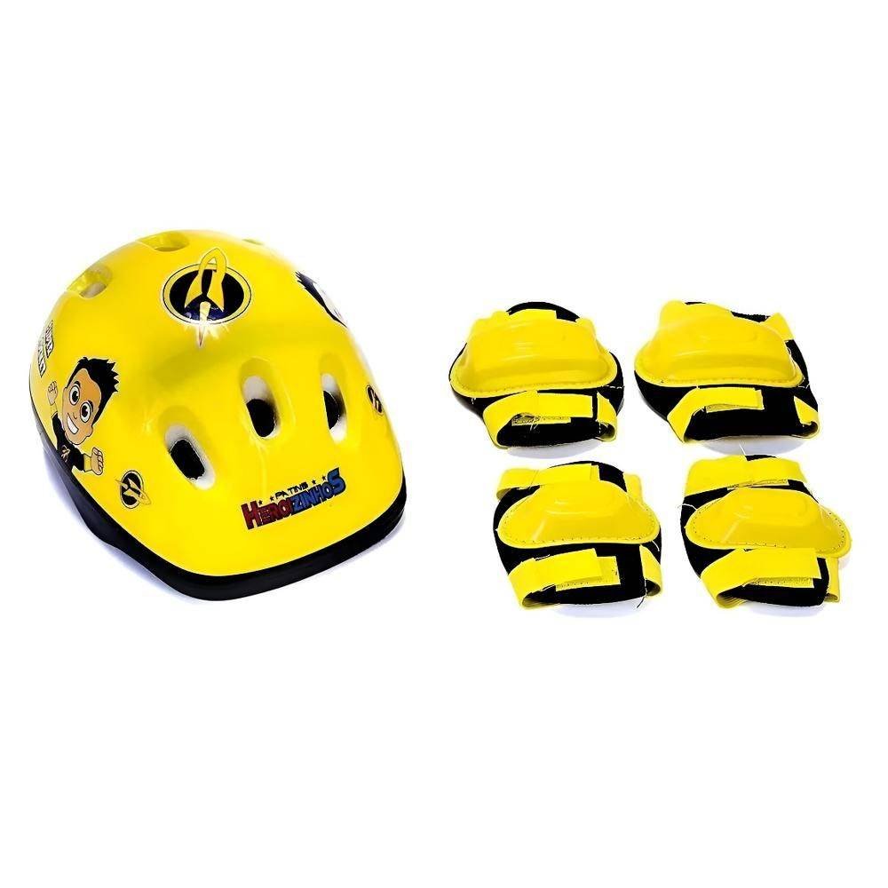 Kit Patins Ajustavel 27-30 4 Pecas Heroizinho Amarelo Unik - Imagem 4