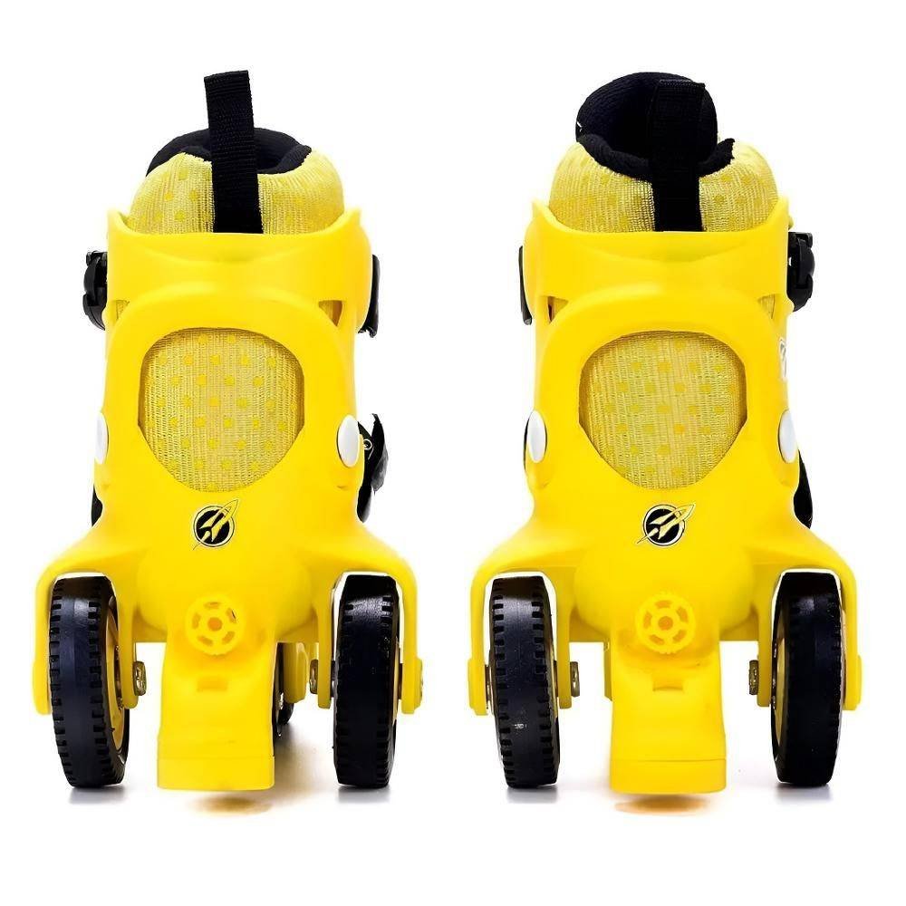 Kit Patins Ajustavel 27-30 4 Pecas Heroizinho Amarelo Unik - Imagem 3