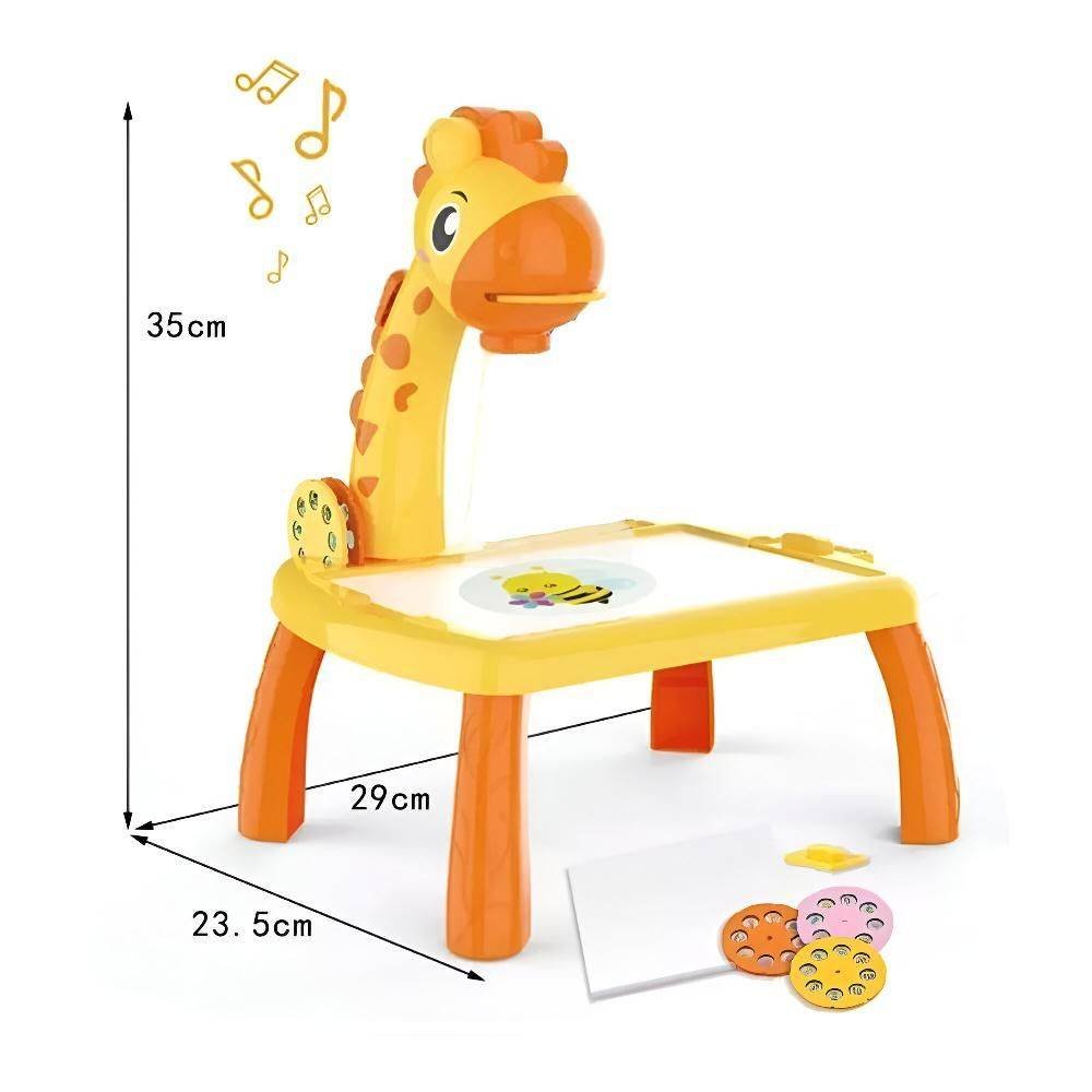 Mesa Lousa De Pinta Com Projetor De Desenho Amarelo - Imagem 2