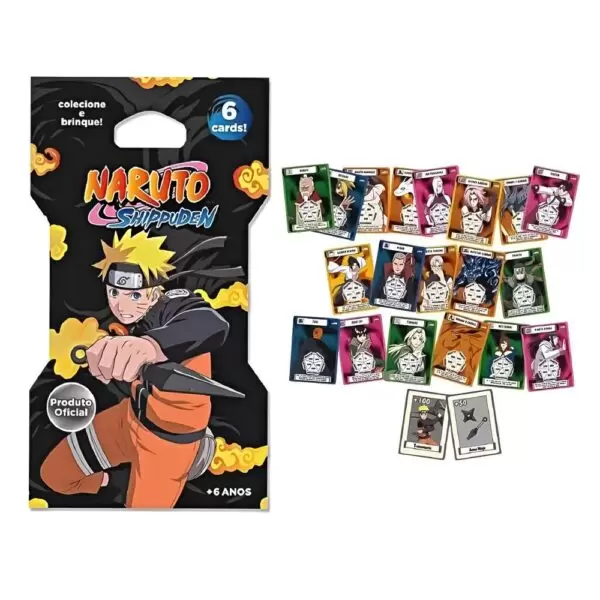 Jogo de Cartas Naruto Shippuden 6 Cards Colecionaveis Elka