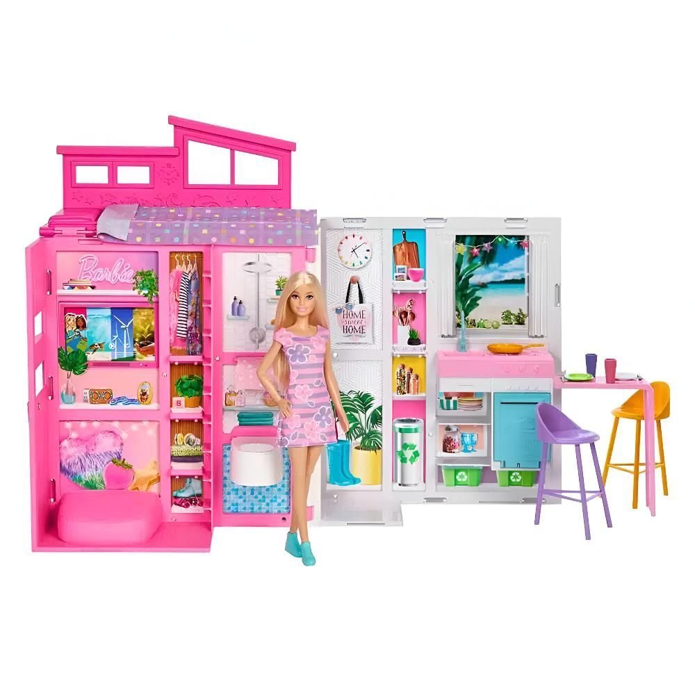 Barbie Casa Estate Glam Dobravel Com Boneca Mattel