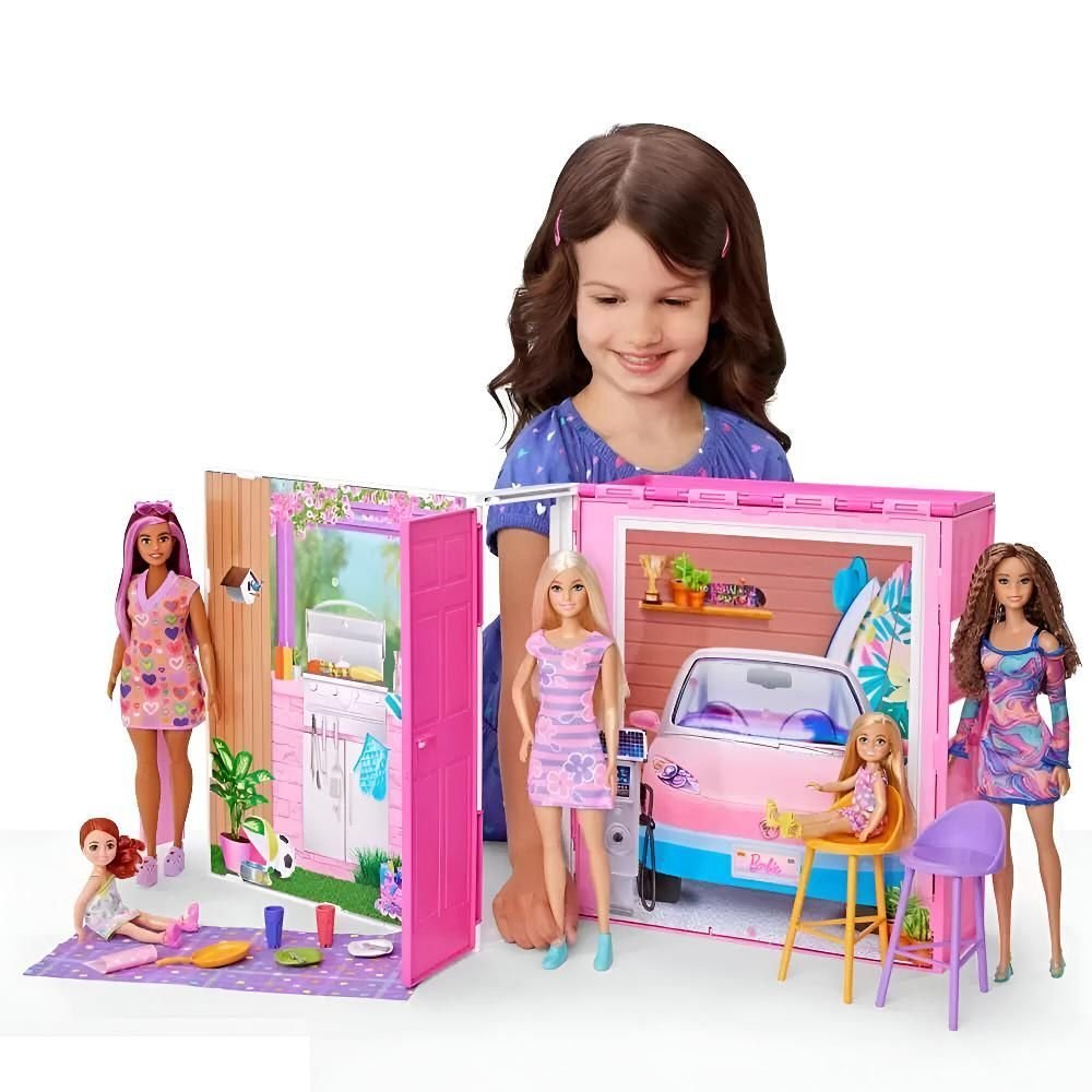 Barbie Casa Estate Glam Dobravel Com Boneca Mattel - Imagem 3