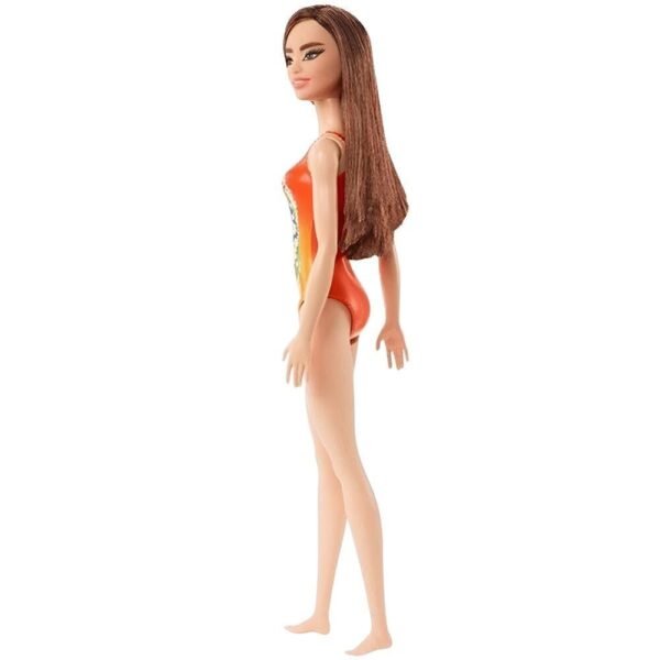Boneca Barbie Fashion Praiana Cabelo Castanho Maio Laranja - Imagem 3