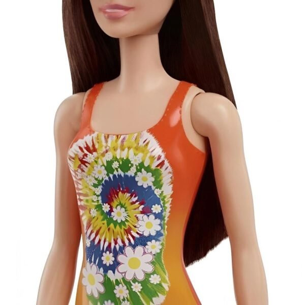 Boneca Barbie Fashion Praiana Cabelo Castanho Maio Laranja - Imagem 4