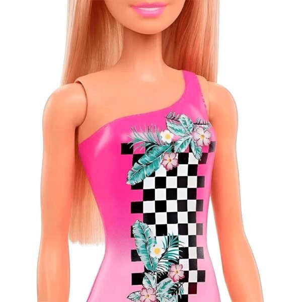 Boneca Barbie Fashion Praiana Loira Maio Rosa Mattel - Imagem 4