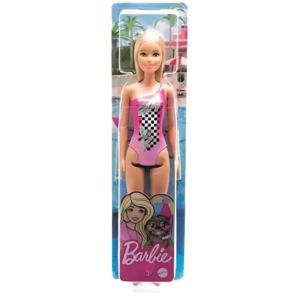 Boneca Barbie Fashion Praiana Loira Maio Rosa Mattel - Imagem 5