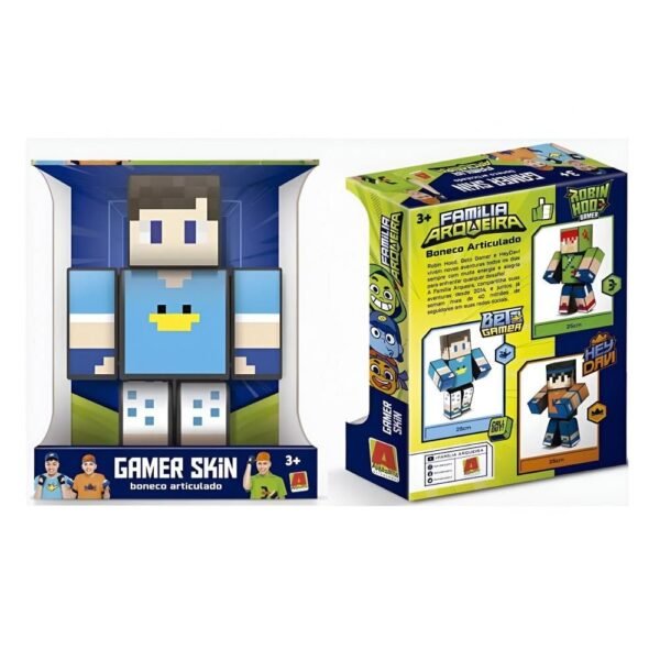 Boneco Beto Gamer 25cm Familia Arqueira Gamer Skin Algazarra - Imagem 4