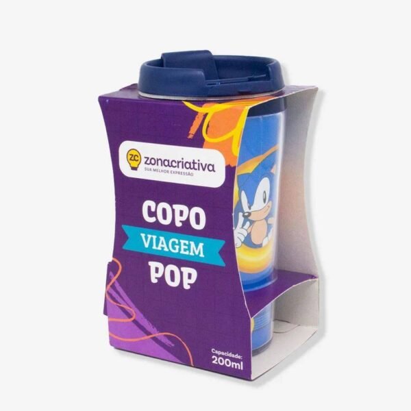 Copo Viagem Pop Sonic 200 ML Zona Criativa - Imagem 2