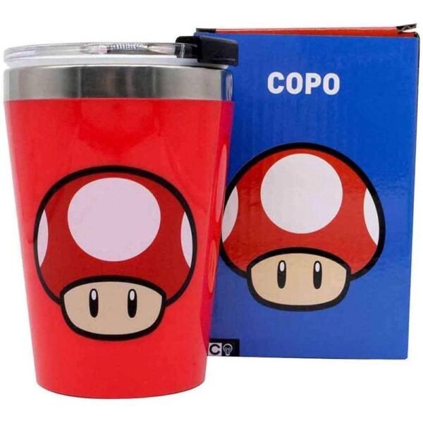 Copo Viagem Super Mario Snap 300Ml Mushroom Red ZonaCriativa