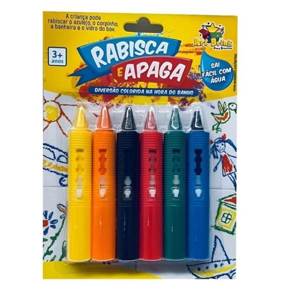 Giz Rabisca E Apaga Com 6 Unidades Zein