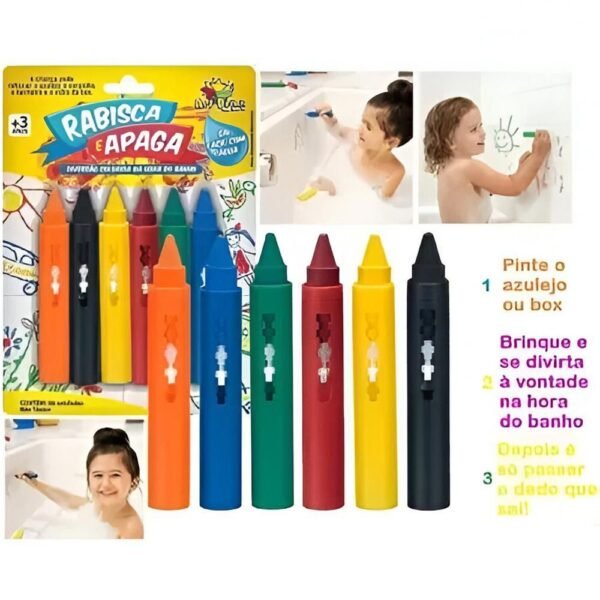 Giz Rabisca E Apaga Com 6 Unidades Zein - Imagem 3