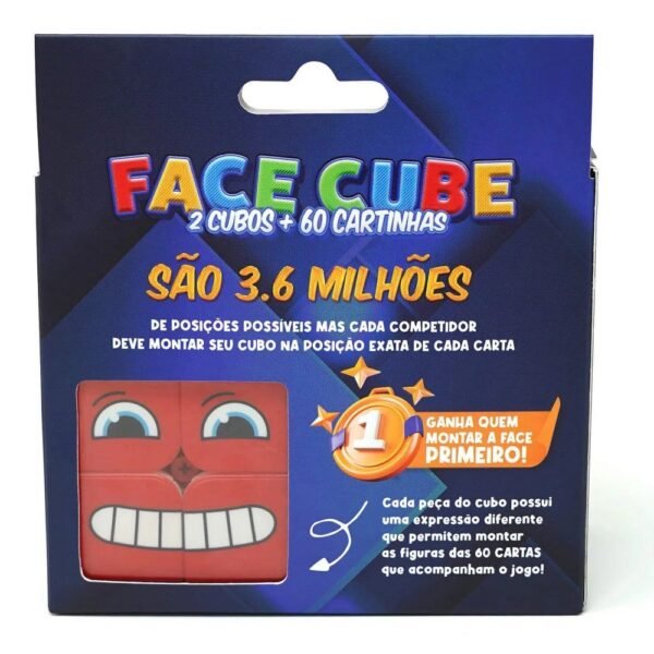 Cubo Magico Jogo Face Cube 2 Cubos + 60 Cartas Cuber Brasil - Imagem 3