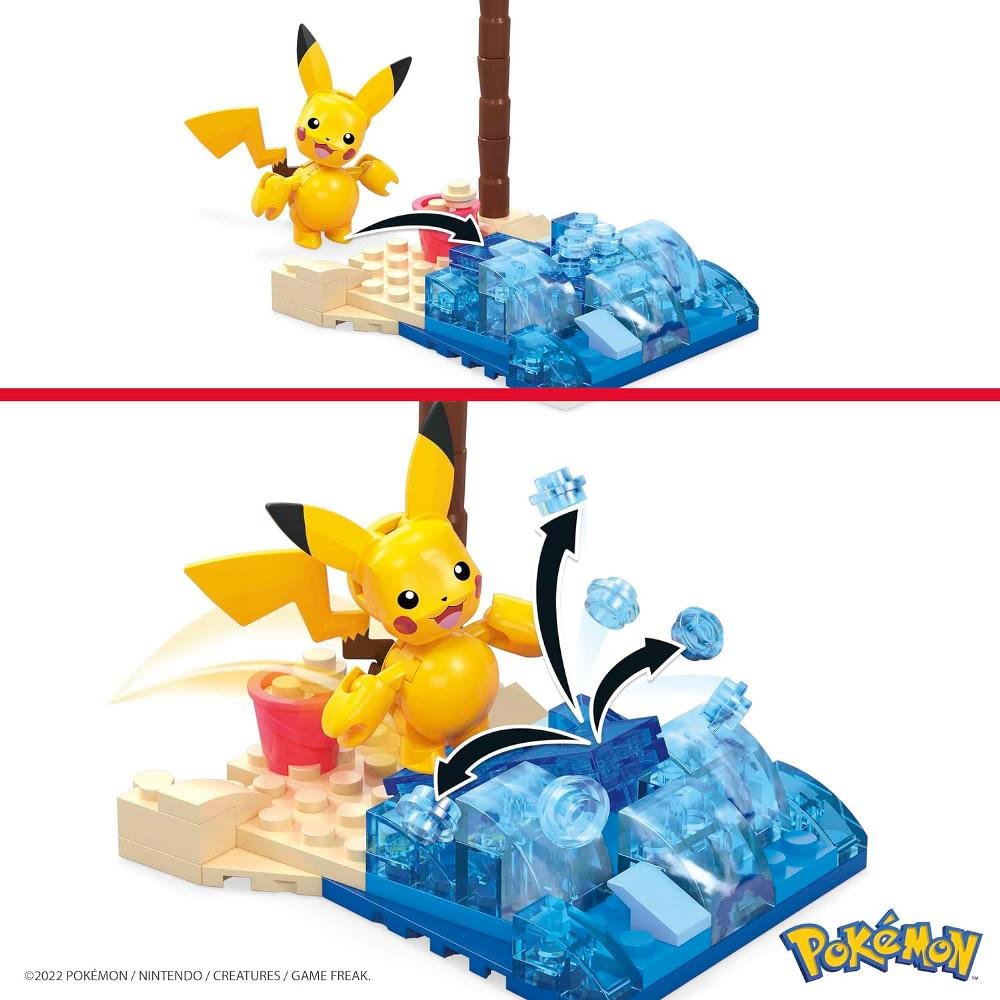 Mega Contrux Pokemon Pikachu Aventura Na Praia 79 Pcs HDL76 - Imagem 3
