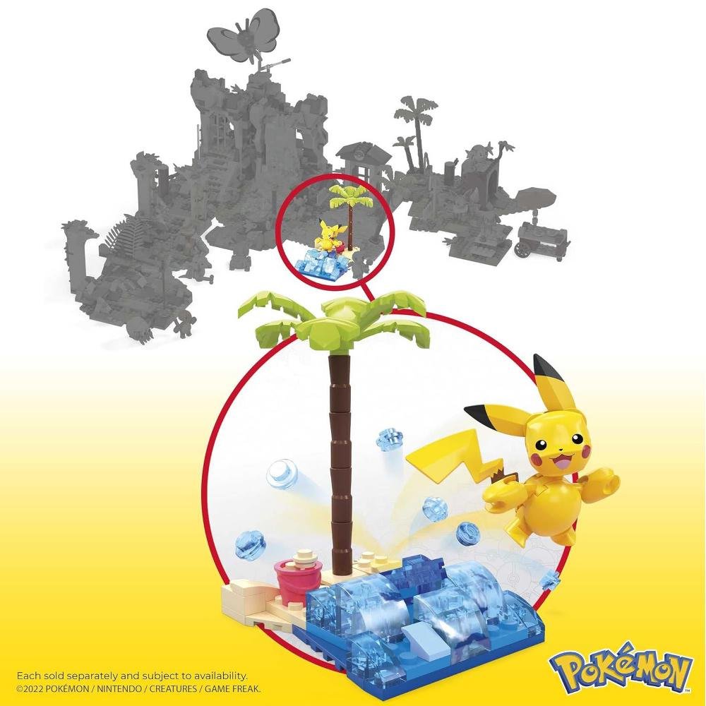 Mega Contrux Pokemon Pikachu Aventura Na Praia 79 Pcs HDL76 - Imagem 4
