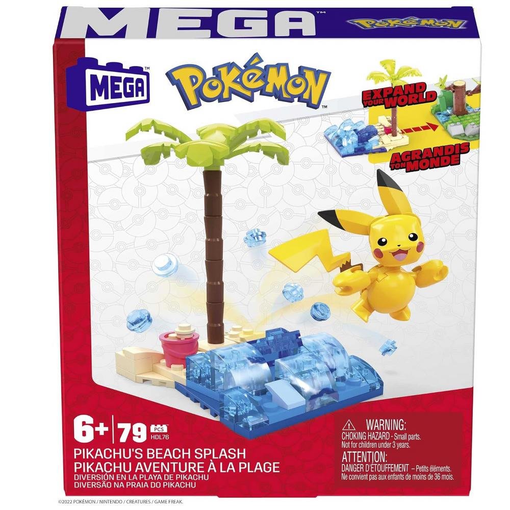Mega Contrux Pokemon Pikachu Aventura Na Praia 79 Pcs HDL76 - Imagem 5