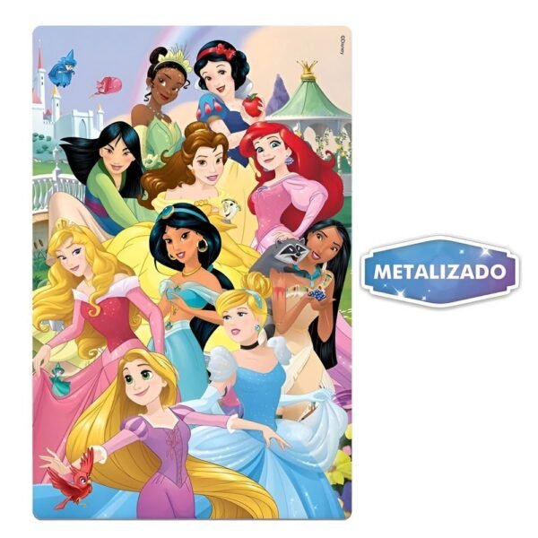 Quebra Cabeça 100 Peças Metalizado Disney Princesas Toyster - Imagem 2
