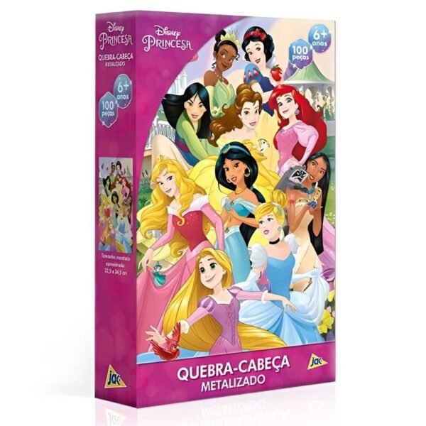 Quebra Cabeça 100 Peças Metalizado Disney Princesas Toyster