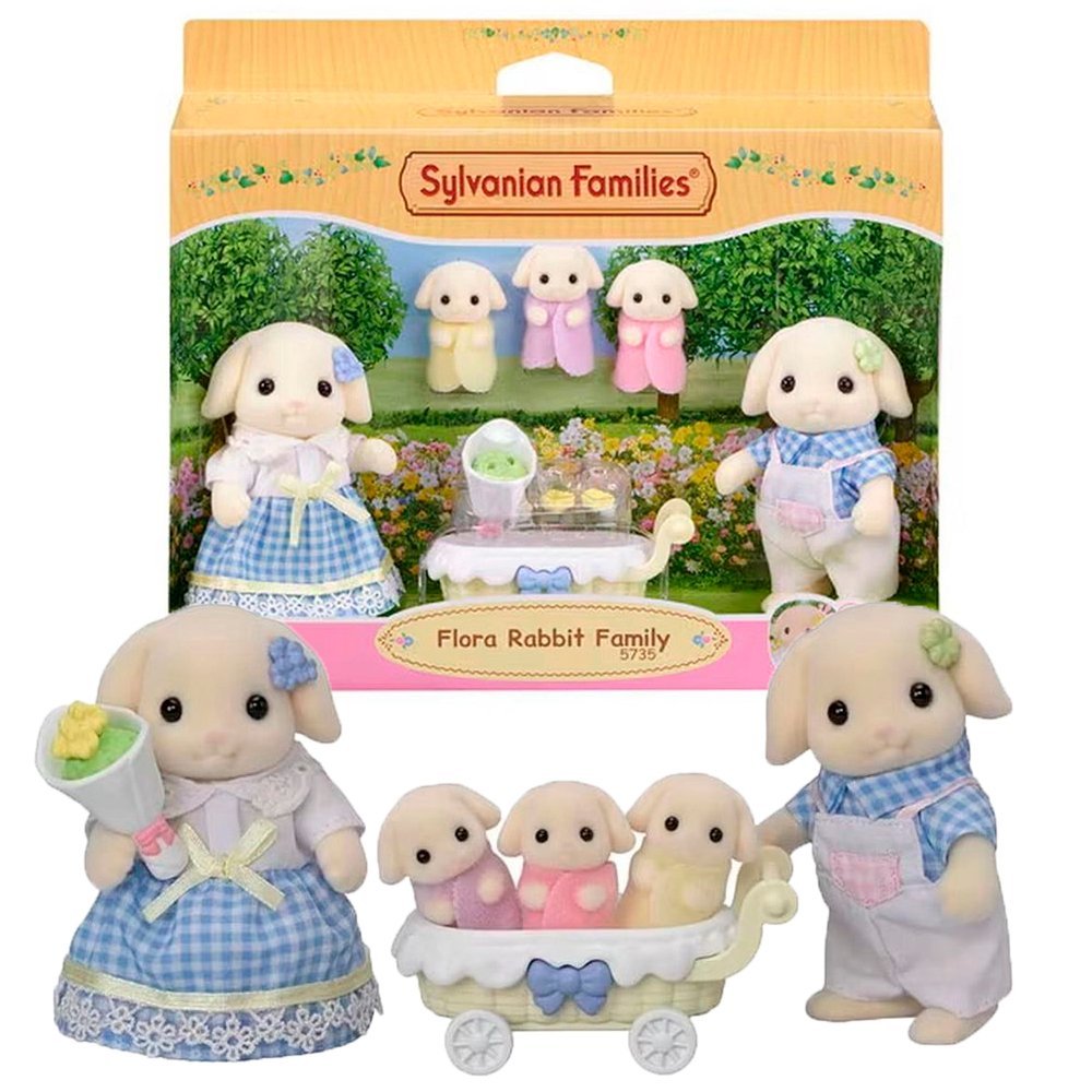 Sylvanian Families Família Dos Coelhos Floral Epoch 5735