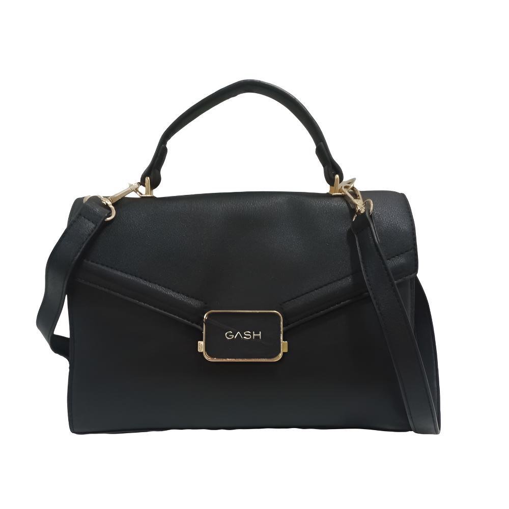 Bolsa Transversal Couro Sintetico Envelope Gash Preto