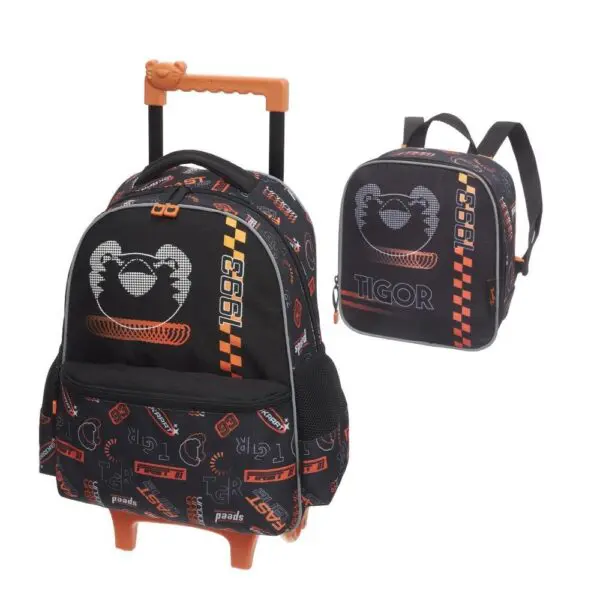 Kit Mochila De Rodinha Tigor T Tigre Fast + Lancheira