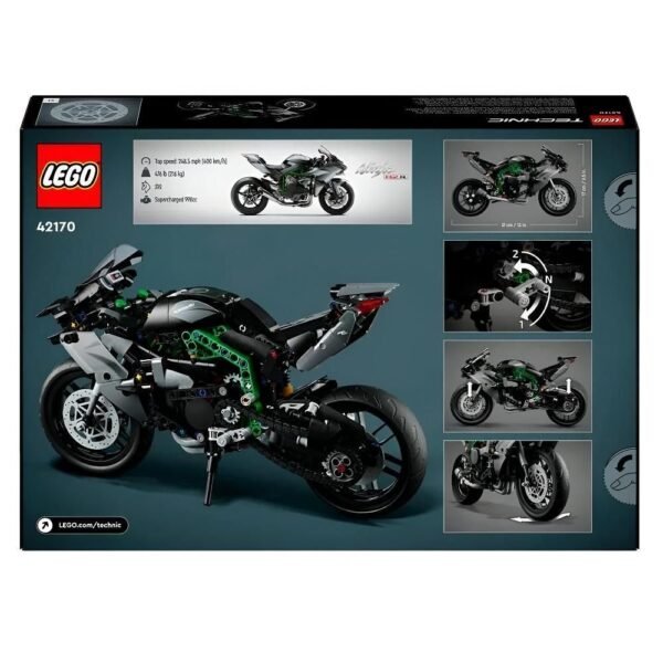 Lego Technic Motocicleta Kawasaki Ninja H2R 643 Pecas 42170 - Imagem 9