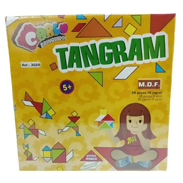 Tangram Com 35 Pecas Em MDF Carlu 3029 – Papelaria Pigmeu