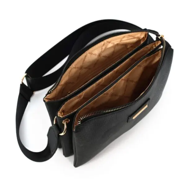 Bolsa Transversal Com Alca Larga Couro Sintetico Gash Preta - Imagem 4