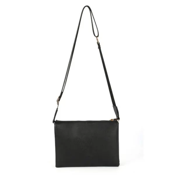 Bolsa Transversal Com Alca Larga Couro Sintetico Gash Preta - Imagem 6