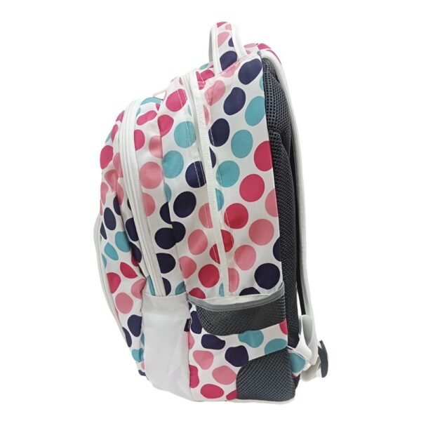 Mochila De Costas Acolchoada Poa Color Yes All Yes Branca - Imagem 2