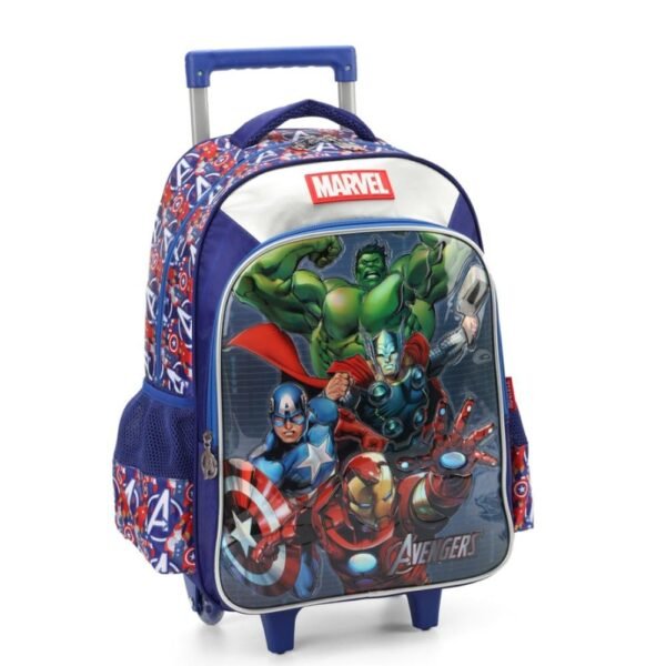 Mochila De Rodinha Avengers Com Mascara Azul Luxcel - Imagem 2