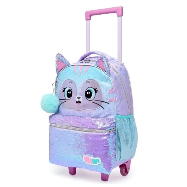 Mochila De Rodinha Infantil Pack Me Cat Lilas Pacific - Image 2