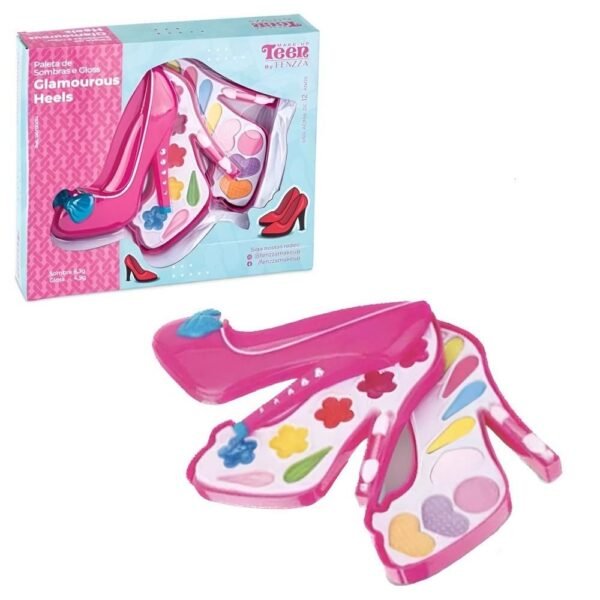 Maquiagem Infantil Paleta De Sombras E Gloss Salto By Fenzza