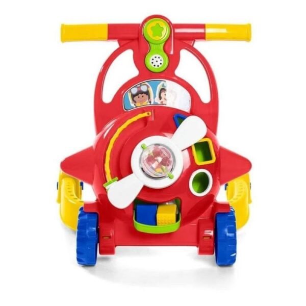 Andador Bebe Aviador Vermelho Com Som +9 Meses Tateti - Imagem 2